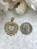 Image of Brass Heart Charms with CZ, 5 styles, Gold and Silver Plated Brass, Brass and Cubic Zirconia Heart Pendants. Fast Ship