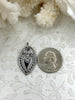 Image of Sacred Heart Pendant, Sacred Heart Charm, Love Charm, Religious Charm 7 finishes, 28mm x 18mm, 2mm thick, Plated Zinc Alloy Heart, Fast Ship