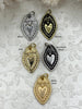 Image of Sacred Heart Pendant, Sacred Heart Charm, Love Charm, Religious Charm 7 finishes, 28mm x 18mm, 2mm thick, Plated Zinc Alloy Heart, Fast Ship