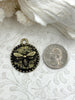 Image of Brass Bee Coin Charm, Bumblebee Charm, Queen Bee Charm, Honey Bee Charm, Bee Pendant, Bee Charm, French Bee Round 28mm 6 Finishes Fast Ship
