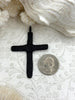 Image of Brass Textured Cross, Religious Large Cross, Brass Cross Charm, Cross Pendant, Mens Cross, Women's Cross 61mm x 43mm 2 Finishes Fast Ship