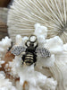 Image of French Bee Charm Pendant CZ Micro PAVE , French Bee Charm, CZ Bee, 33mm x 39mm Bee Charm, Cubic Zirconia Bee Pendant, 2 Finishes Fast Ship