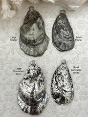 Oyster Shell Cast Pendant, Shell Pendant, Seashell,  2 styles of shells, 2 colors, BBA Original. Fast Shipping