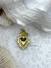 Image of Gold and Red Plated Brass Heart CZ Charms, High Quality Heart Charms, Hand and Heart Red Heart Charms. Fast Ship