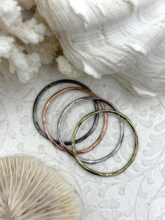 Large Hoop Ring Circle Pendant or Earrings, Artisan Ring, Closed Ring Connector Round Hoop Circle, 43mm x 1.5mm Thick 4 colors Fast Ship