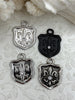 Image of Fleur De Lis Shield Charms with CZ, Fleur De Lis Charm, 7 Finishes, Brass Charm, Fleur de lis Pendant, French Charm, Paris Charm, Fast Ship.