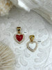 Image of Colorful Enamel and Gold Heart Pendants with CZ, Gold Heart Charms, 2 Colors, Enamel and Gold Plated Brass Pendants with CZ, Fast Ship.