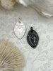 Image of Sacred Heart Pendant, Sacred Heart Charm, Love Charm, Religious Charm 2 finishes, 28mm x 18mm, 2mm thick, Plated Zinc Alloy Heart, Fast Ship
