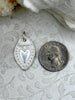 Image of Sacred Heart Pendant, Sacred Heart Charm, Love Charm, Religious Charm 2 finishes, 28mm x 18mm, 2mm thick, Plated Zinc Alloy Heart, Fast Ship