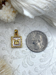 Mother of Pearl Butterfly CZ Charms, Gold Plated Brass Butterfly Charms, MOP Charms, Cubic Zirconia, Mother of Pearl, Fast Ship