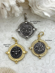 French Bee Replica Coin, Reproduction Bee Coin, Bee Pendant,Bee Necklace, Gold Coin, Bee Jewelry,Coin Jewelry, Three Bezel Colors, Fast Ship