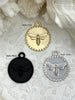 Image of Brass Bee Coin Charm, Bumblebee Charm, Queen Bee Charm, Honey Bee Charm, Bee Pendant, Bee Charm, French Bee Round 28mm 3 Finishes Fast Ship