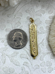 Brass Gold Plated Flower Pendant, High Quality Brass Charm Pendants, Gold Flower Charms, Fast Ship