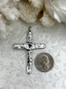 Image of Brass Textured Cross, Religious Large Cross, Brass Cross Charm, Cross Pendant, Mens Cross, Women's Cross 61mm x 43mm 7 Finishes Fast Ship