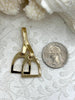 Image of Equestrian Stirrup Pendant High Quality Brass Equestrian Pendant, Stirrup Charm, Equestrian Charm Horse Jewelry, 3 Finishes Fast Ship.