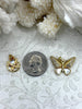 Image of Mother of Pearl Butterfly CZ Charms, 4 styles, Gold Plated Brass Butterfly Charms, MOP Charms, Cubic Zirconia, Mother of Pearl, Fast Ship