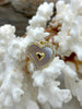 Image of Mother of Pearl Heart CZ Charms, 7 styles, Gold Plated Brass Heart Charms, MOP Charms, Cubic Zirconia, Brass Mother of Pearl, Fast Ship