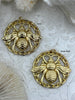 Image of Brass Gold or Matte Gold Plated Bee Pendant, Bee Charm, Bumblebee Pendant, High Quality Brass Pendants, Gold, & Matte Gold. 42mm Fast Ship
