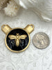 Image of French Bee Black Enamel Pendants, Enamel and Zinc Alloy, 4 Finishes: Gold, Matte Gold, Bronze, and Burnished Silver.Fast Ship.