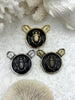 Image of Black Enamel Scarab Pendants, Enamel and Plated Zinc Alloy, Scarab Charms, 3 finishes available, 35mm Pendant, Scarab Jewelry. Fast Ship.