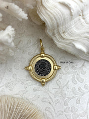 Horse Coin Reproduction, Horse Pendant,Matte Gold Bezel, Horse Coin, Equestrian Pendant, Equestrian Coins, Horse Coins,Horse Charm,Fast Ship