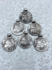 Image of Reproduction Rabbit Coin Pendant 30mm, Gold or Burnished Silver, French Coin Pendant with Bale, Rabbit Coin, 2 Finishes, Fast Ship