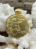 Image of Reproduction Coin Pendant, 30mm,Gold or Burnished Silver,Reproduction Coin Pendant with Bale, Woman with Vines, Fast Ship