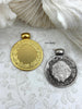 Image of Reproduction Coin Pendant, 30mm,Gold or Burnished Silver,Reproduction Coin Pendant with Bale, Woman with Vines, Fast Ship