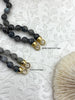 Image of Hand Knotted Natural Grey ShimmerStone Necklace, 16.5" Long, Gold or Matte Gold End Caps, 7.5mm Genuine ShimmerStone Beads, Fast ship