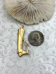 Equestrian Boot and Stirrup Pendant High Quality Equestrian Pendant, Zinc Alloy Boot Charm, Equestrian Horse Jewelry, Fast Ship.