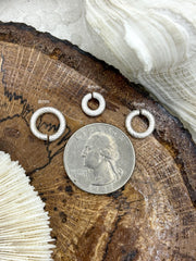 Jump Rings Textured Matte Silver, 4mm, 6mm, or 8mm, Pack of 10, Thick Gauge Brass, OPEN Ring, Heavy 12 GA(2mm)Sturdy Jump Rings, Fast Ship