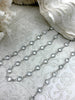 Image of Crystal Coin Shape Rosary Faceted Glass Beads, Clear, 6.5mm x 3mm, Beaded Rosary Chain With Silver wire&caps, Sold by the foot, Fast Ship