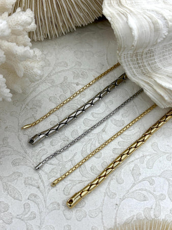 Brass Snake chain, Cobra, Boa Chain. Finished ends, Gold chain, High Quality Brass 4.5mm or 1.7mm , Gold, Matte Gold, or Rhodium Fast Ship