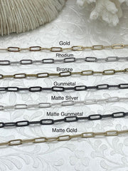 Small Paperclip Chain, 11x4mm, Soldered Link, DIY Jewelry - By The Foot