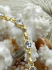 Image of Mixed Link Zinc Alloy Cable Chain with Clear Crystals, by the foot. 3 Finishes, Gold, Rhodium, Matte Gold finishes Clear Crystals, Fast ship