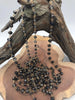 Image of Smokey Grey Crystal Rondelle Rosary Beaded Chain, 8mm and 6mm Faceted glass beads, Available with gold or gunmetal, pin 1 Meter (39 ")