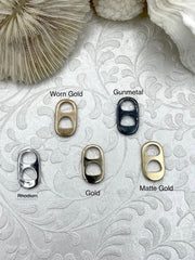 Plated Brass Soda Tab Charm, Jewelry Making, Five Finishes