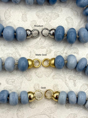 Peruvian Pale Blue Opal Hand Knotted Necklace,17