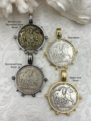 Belgium Hainaut Horse Coin Pendant, Double Horse Coin, Coin Bezel, French Coin, Art Deco Coin, Silver Coin, 4 Styles. Fast Ship