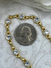 Image of Mixed Link Zinc Alloy Cable Chain with Clear Crystals, by the foot. 3 Finishes, Gold, Rhodium, Matte Gold finishes Clear Crystals, Fast ship