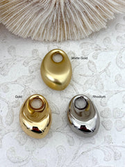 Brass Decorative Chunky Pendant, Rhodium, Gold, Matte Gold,25mm x18mm x 12mm thick, Brass Jewelry Charm, Chunky Charm, 3 Finishes, Fast Ship