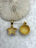 Image of Star and Round Shaped Gold Plated Brass Pendant with Pearl Accents, Star or Round Shape, 2 Styles, Faux Pearl Pendants, Fast Ship