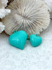 Image of Turquoise Heart Charm/Pendants, Heart Pendants, 3 sizes, Enamel Plated Brass Charms, Small, Medium, or Large, Colorful Hearts, Fast Ship