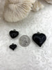 Image of Black Heart Charm/Pendants, Heart Pendants, 3 sizes, Enamel Plated Brass Charms, Small, Medium, or Large, Colorful Hearts, Fast Ship
