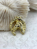 Image of Equestrian Horse Pendant High Quality Horseshoe Pendant,Gold Plated Brass Horse Charm, Equestrian Charm Horse Jewelry, Gold Plated,Fast Ship