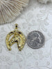 Image of Equestrian Horse Pendant High Quality Horseshoe Pendant,Gold Plated Brass Horse Charm, Equestrian Charm Horse Jewelry, Gold Plated,Fast Ship