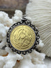 Image of Silver and Gold Horse Coins, Horse Pendant with Textured Chain Bezel, 3 Styles, Brass, Bezel with Jump Ring, Fast Ship