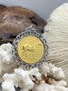 Image of Silver and Gold Horse Coin Pendants with Textured Chain Rhodium Bezel, Equestrian Pendant, Coin Bezel, Replica Coin, Fast Ship