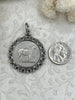 Image of Silver and Gold Horse Coin Pendants with Textured Chain Rhodium Bezel, Equestrian Pendant, Coin Bezel, Replica Coin, Fast Ship