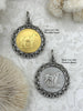 Image of Silver and Gold Horse Coin Pendants with Textured Chain Rhodium Bezel, Equestrian Pendant, Coin Bezel, Replica Coin, Fast Ship